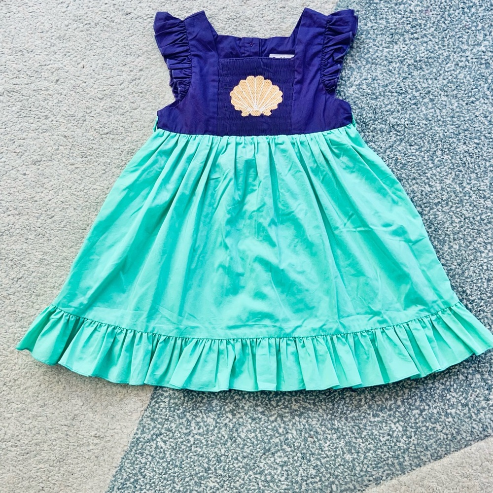 Smock Candy Green and Blue Dress